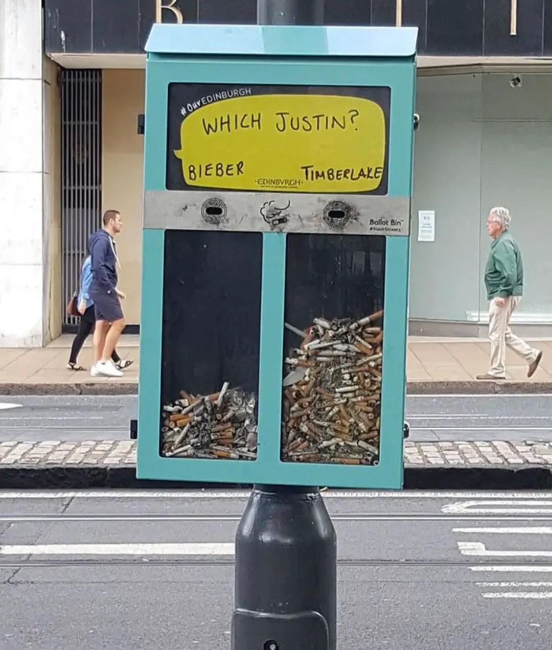 سطل زباله مخصوص فیلتر سیگار و رای‌گیری