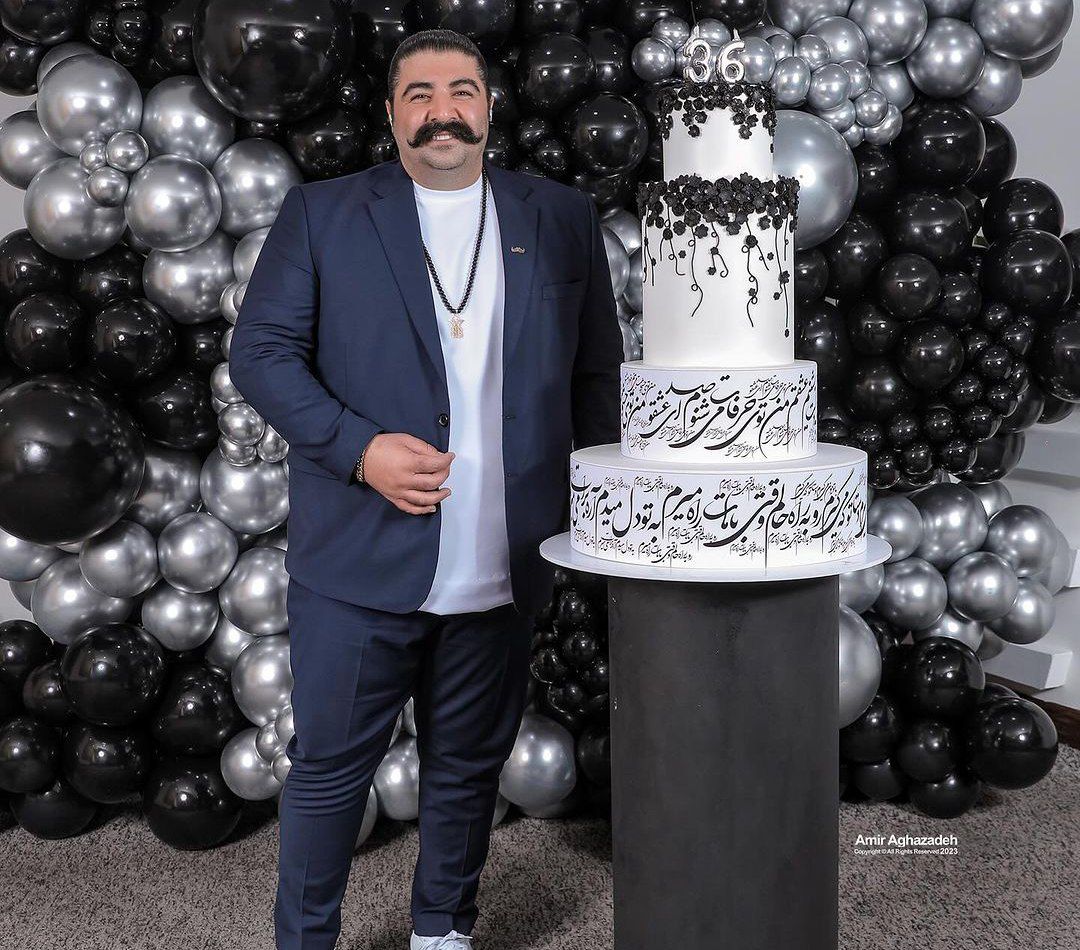 جشن تولد لاکچری بهنام بانی / کیک چندطبقه با اشعار فارسی! + عکس
