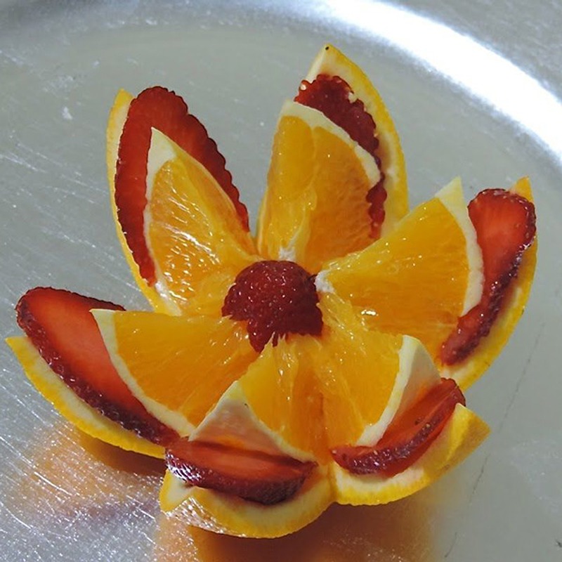 تزیین نارنگی گل
